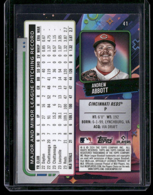 2024 Topps Chrome Cosmic #41 Andrew Abbott