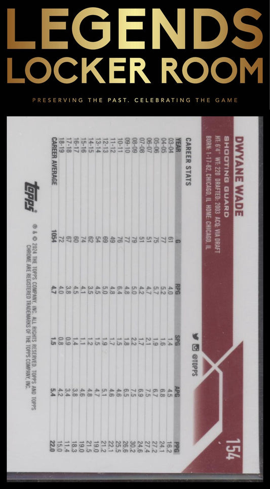 2023-24 Topps Chrome #154 Dwyane Wade Blue Lava Refractors #/149