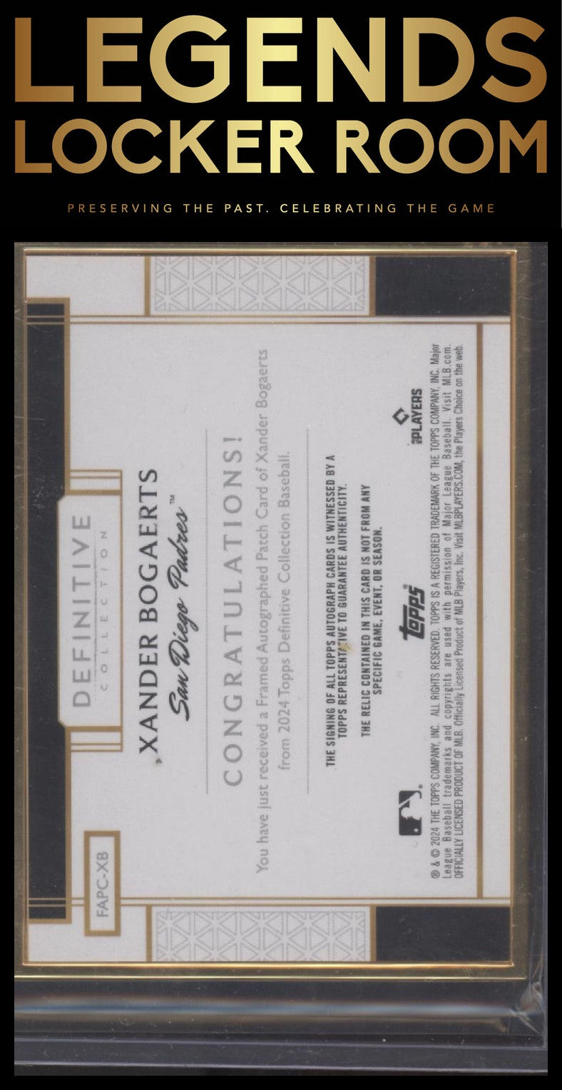 2024 Topps Definitive Collection Xander Bogaerts Definitive patch Auto /30