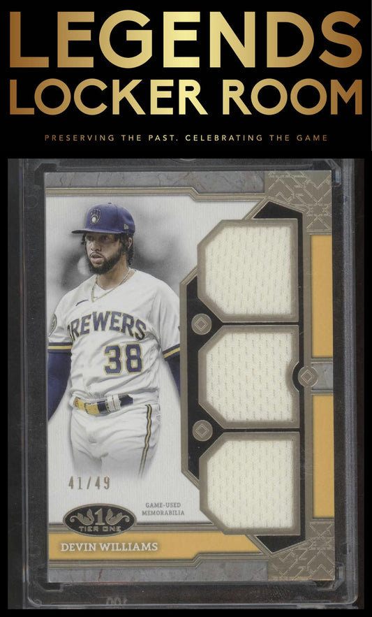 2024 Topps Tier One #T1R-DW Devin Williams Tier One Relics Triples