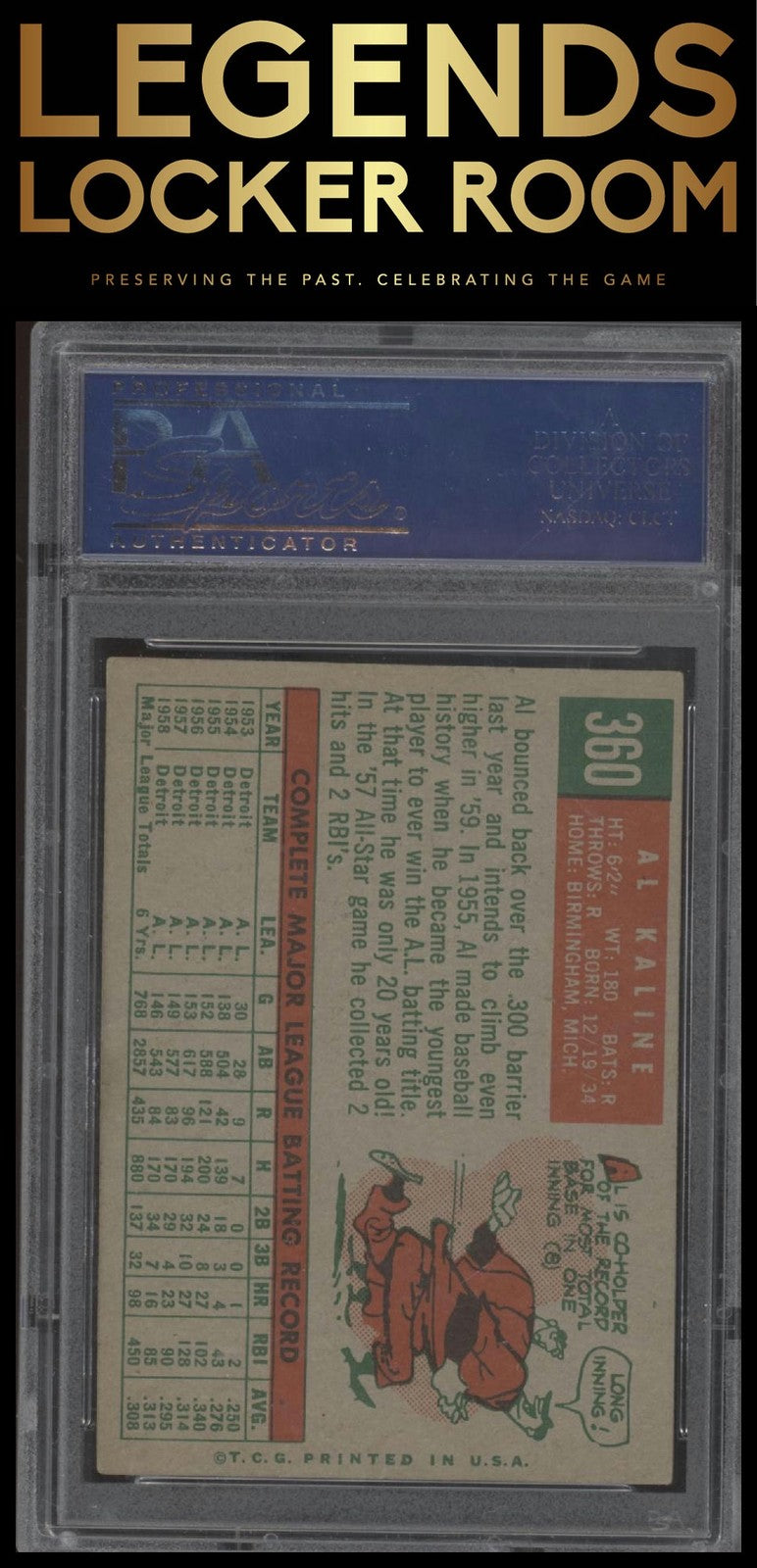 1959 Topps #360 Al Kaline PSA 5
