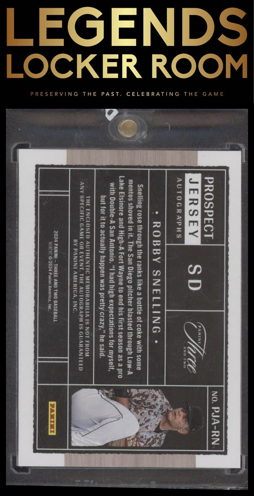 2024 Panini Three and Two Robby Snelling Prospect Jersey Auto /32