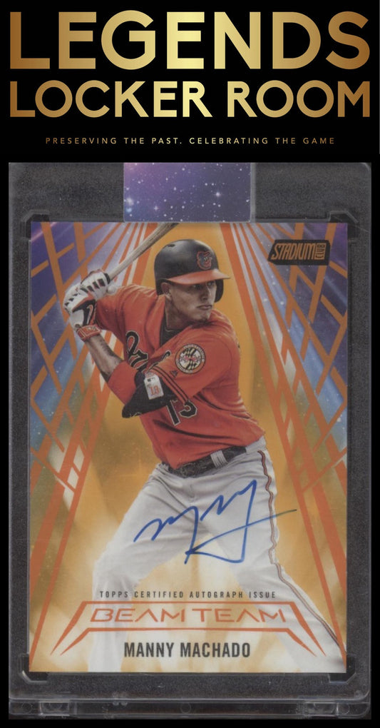 2018 Stadium Club #BTA-MM Manny Machado Beam Team Autographs Orange #/5