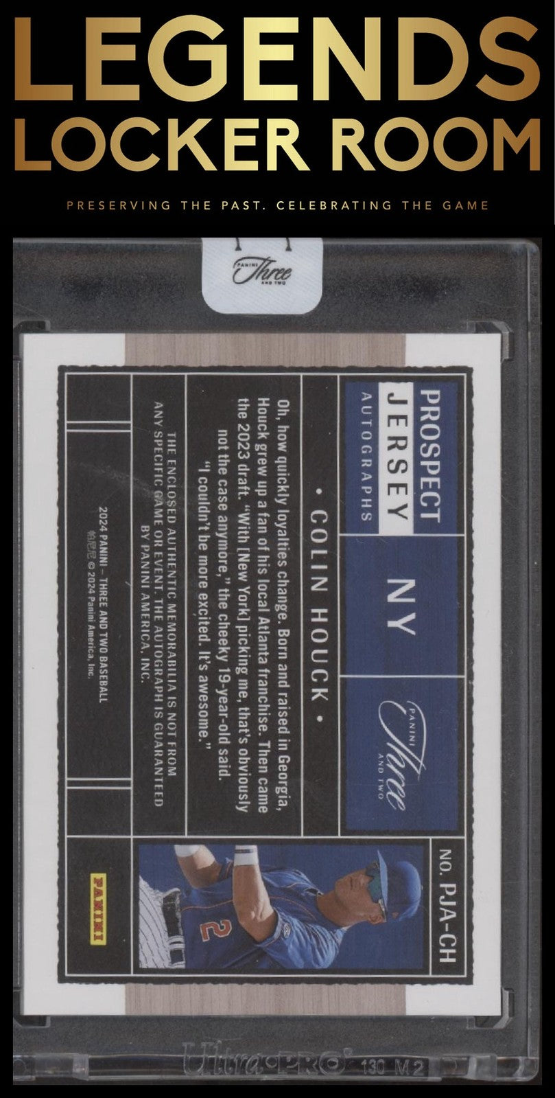 2024 Panini Three And Two Colin Houck Prospect Jersey Autograph /49