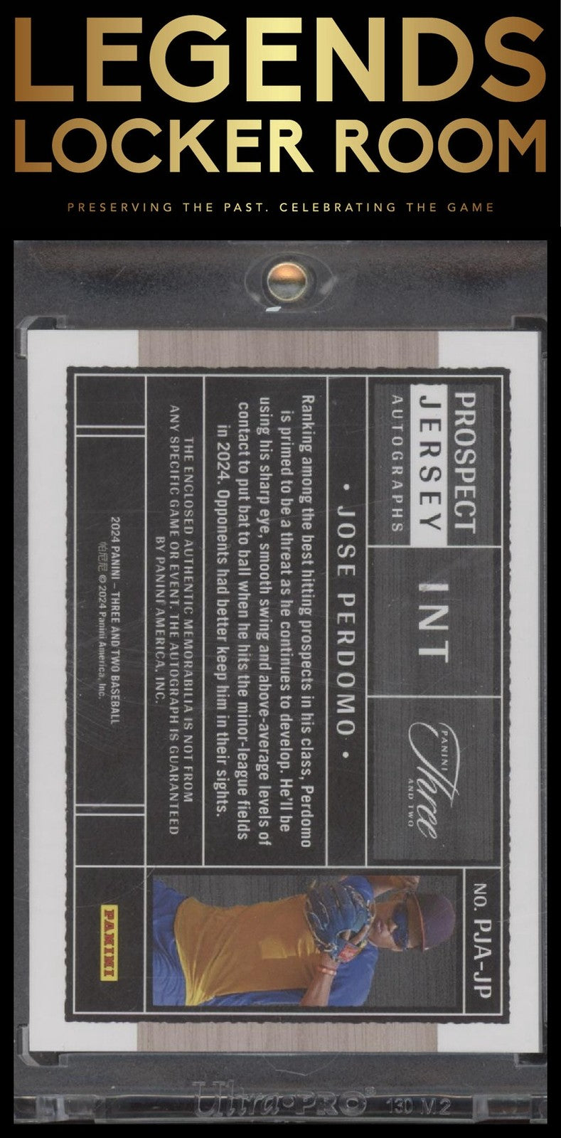 2024 Panini Three and Two Baseball Jose Perdomo Prospect Jersey Auto /99