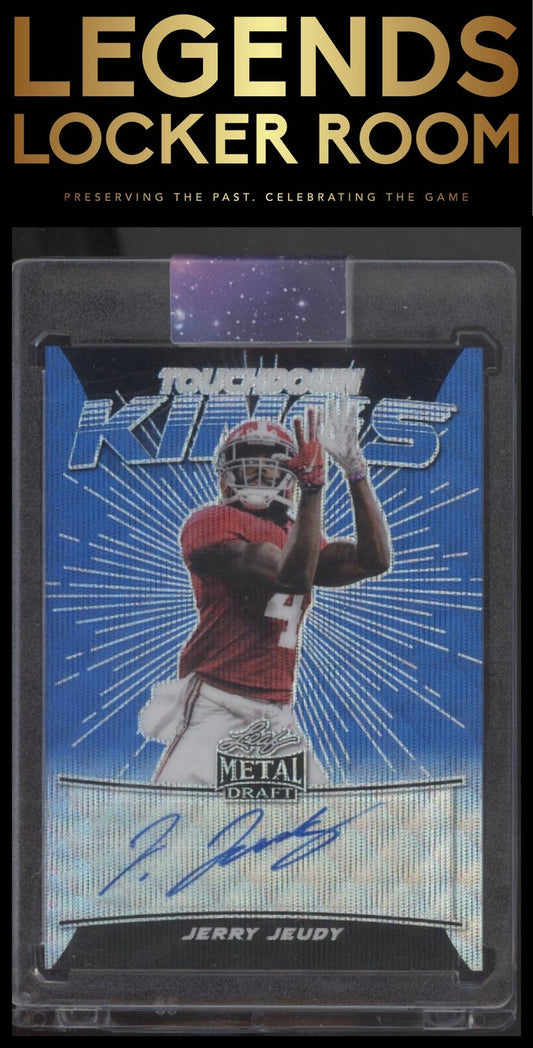 2020 Leaf Metal Draft Jerry Jeudy Touchdown Kings Auto Wave Blue /20