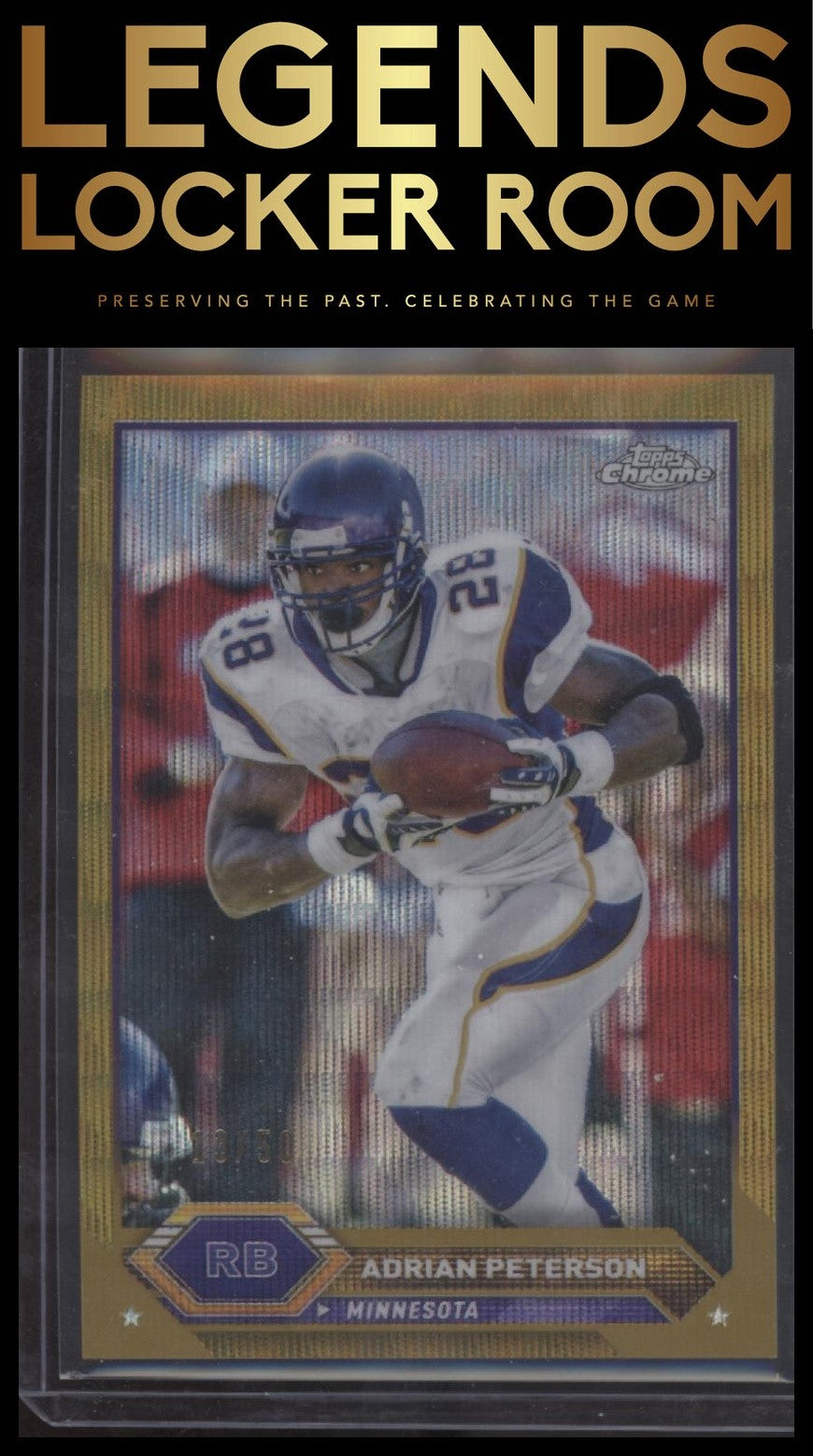 2023 Topps Composite #38 Adrian Peterson Topps Chrome Gold Wave Refractor #/50