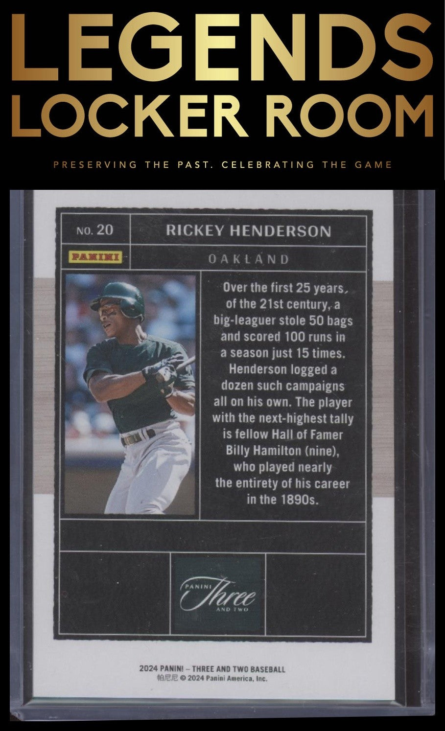 2024 Panini Three and Two #20 Rickey Henderson Holo Silver #/49