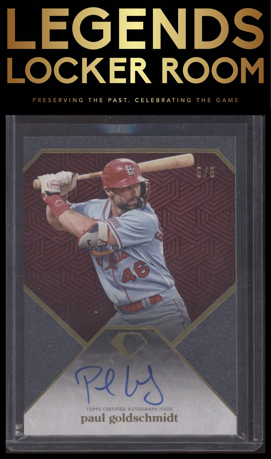 2024 Topps Diamond Icons Paul Goldschmidt Diamond Icons Autographs Red 5/5