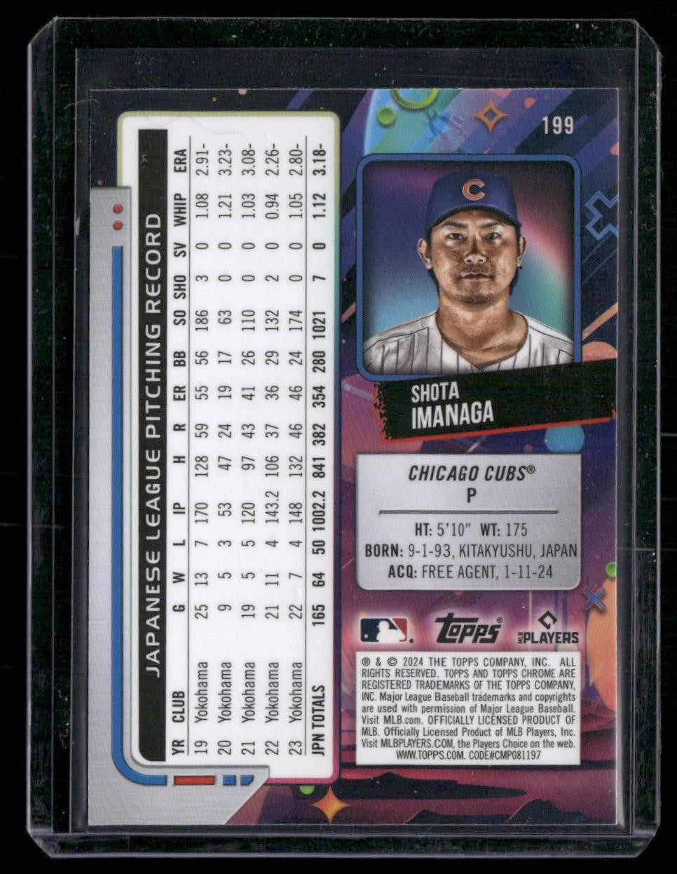 2024 Topps Chrome Cosmic #199 Shota Imanaga