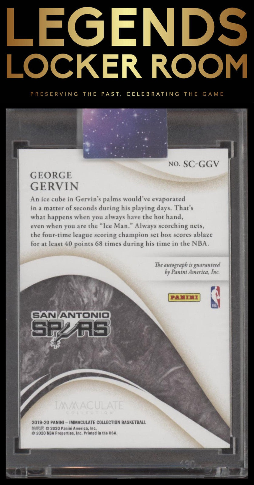 2019-20 Panini Immaculate Collection George Gervin Scorers Club Signatures #/99