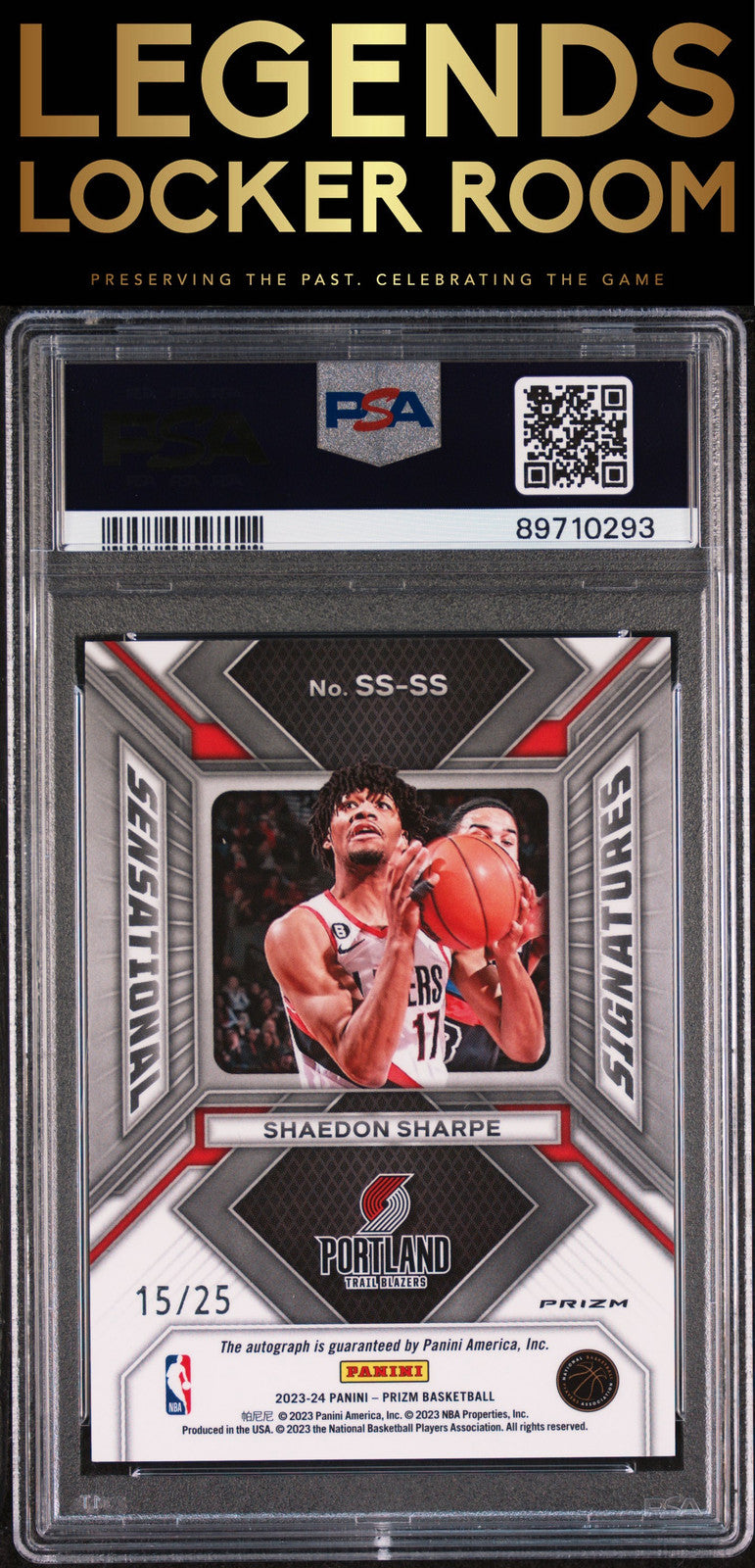 2023 Panini Prizm Sensational Signatures Shaedon Sharpe Mojo PSA 10