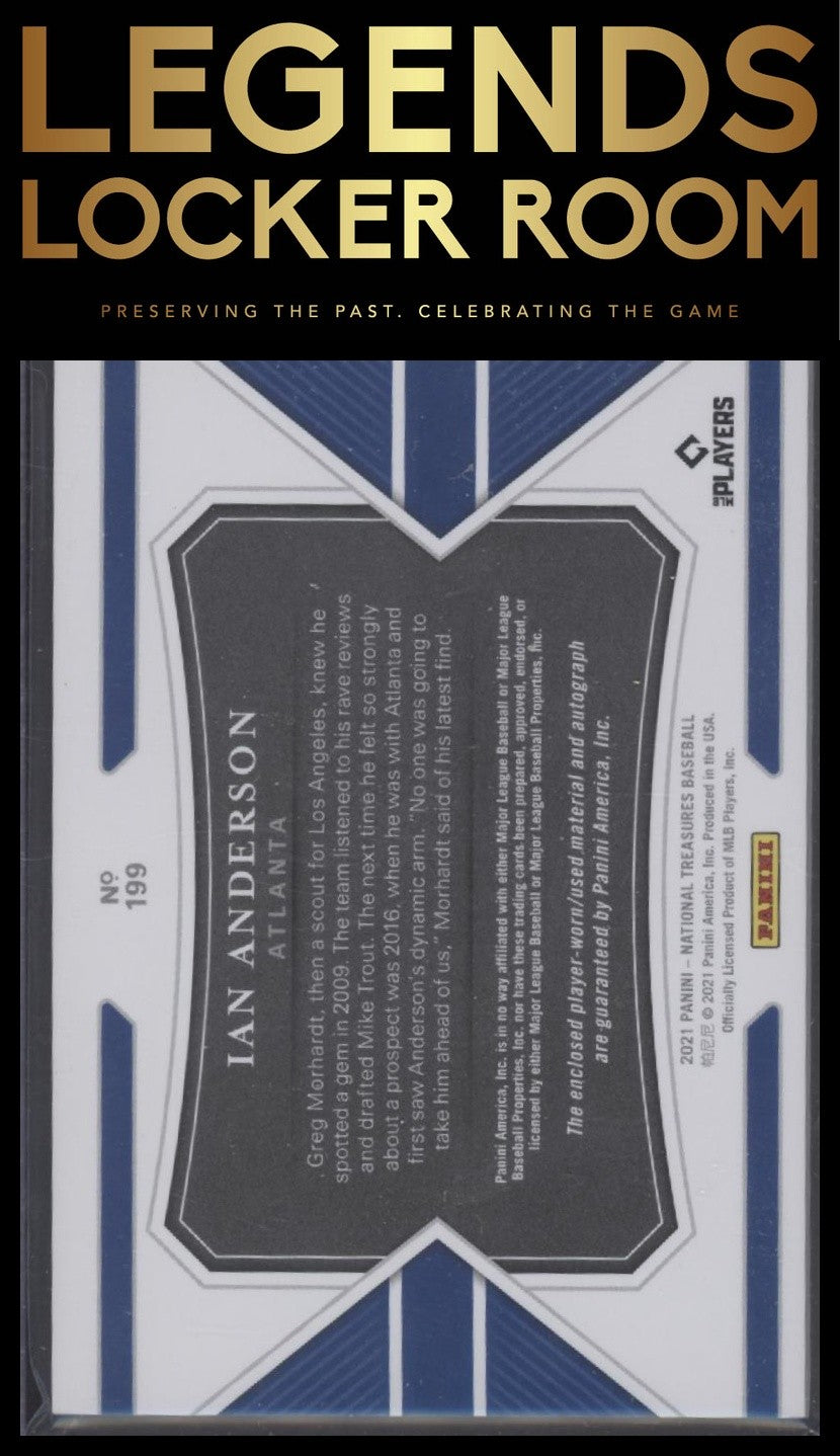 2021 National Treasures Ian Anderson Rookie Material Auto Gold #/49