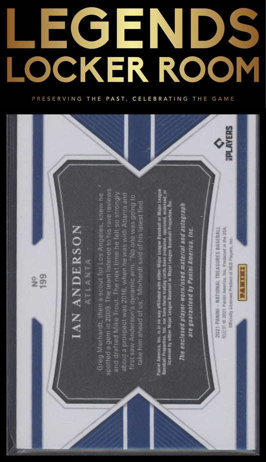 2021 National Treasures Ian Anderson Rookie Material Auto Gold #/49