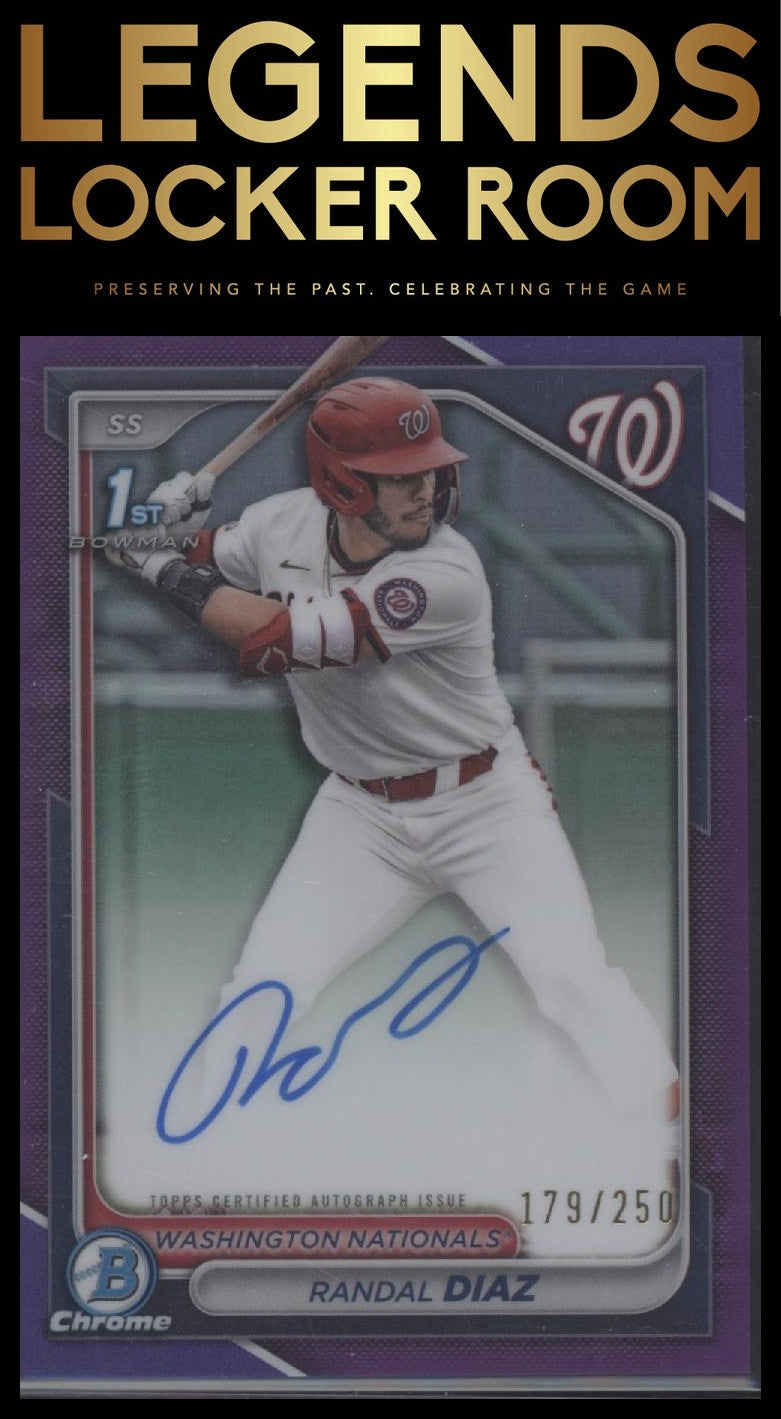 2024 Bowman Draft Randal Diaz Chrome Prospect Auto Purple Refractor #/250