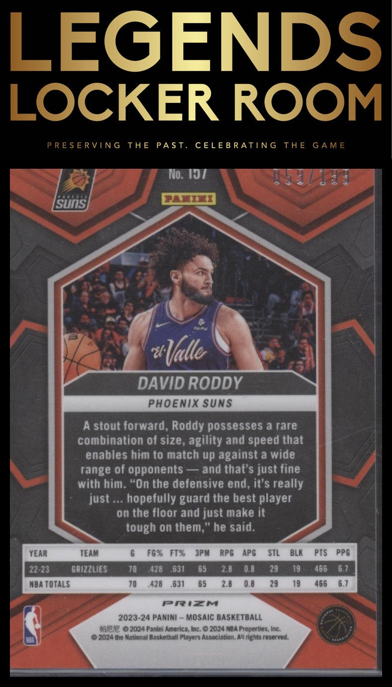 2023-24 Panini Mosaic #157 David Roddy Blue #/199