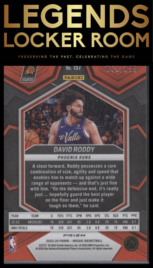 2023-24 Panini Mosaic #157 David Roddy Blue #/199
