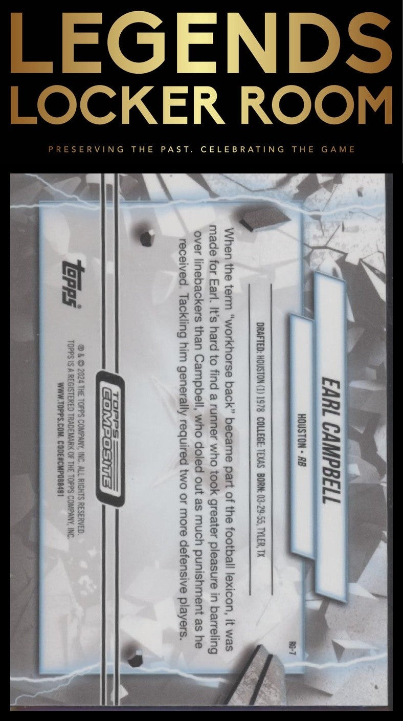 2023 Topps Composite Earl Campbell Resurgence Grounded Green  #/99