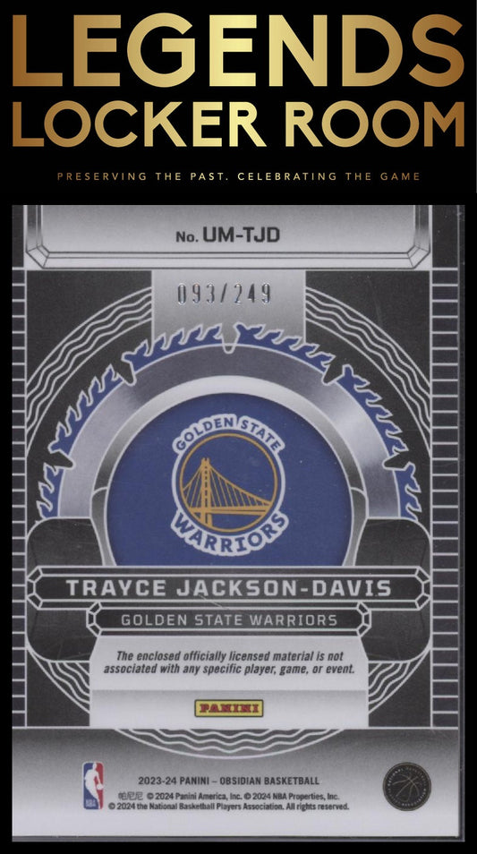 2023-24 Panini Obsidian Trayce Jackson-Davis Unbreakable Mem #/249