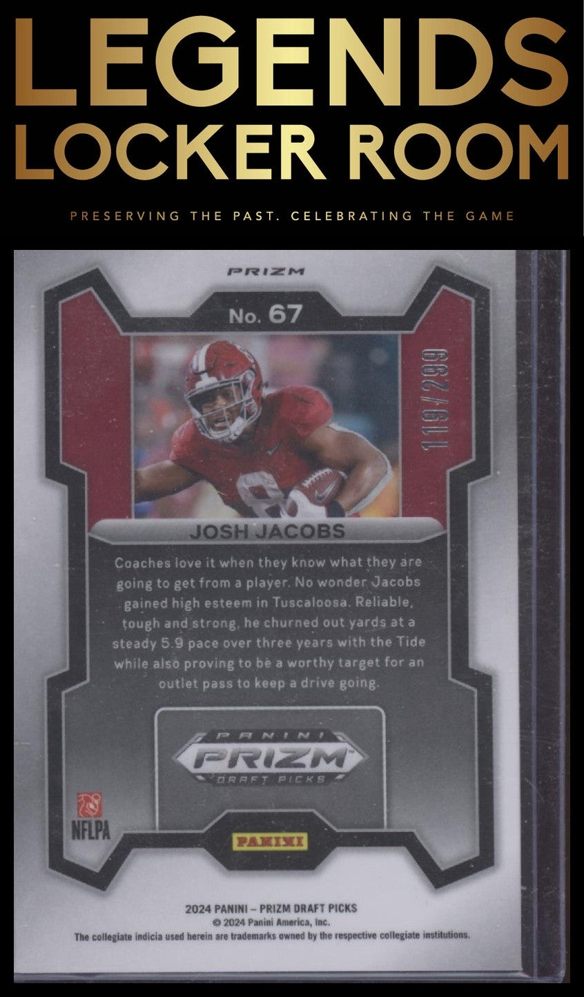 2024 Panini Prizm Draft Picks #67 Josh Jacobs Red #/299