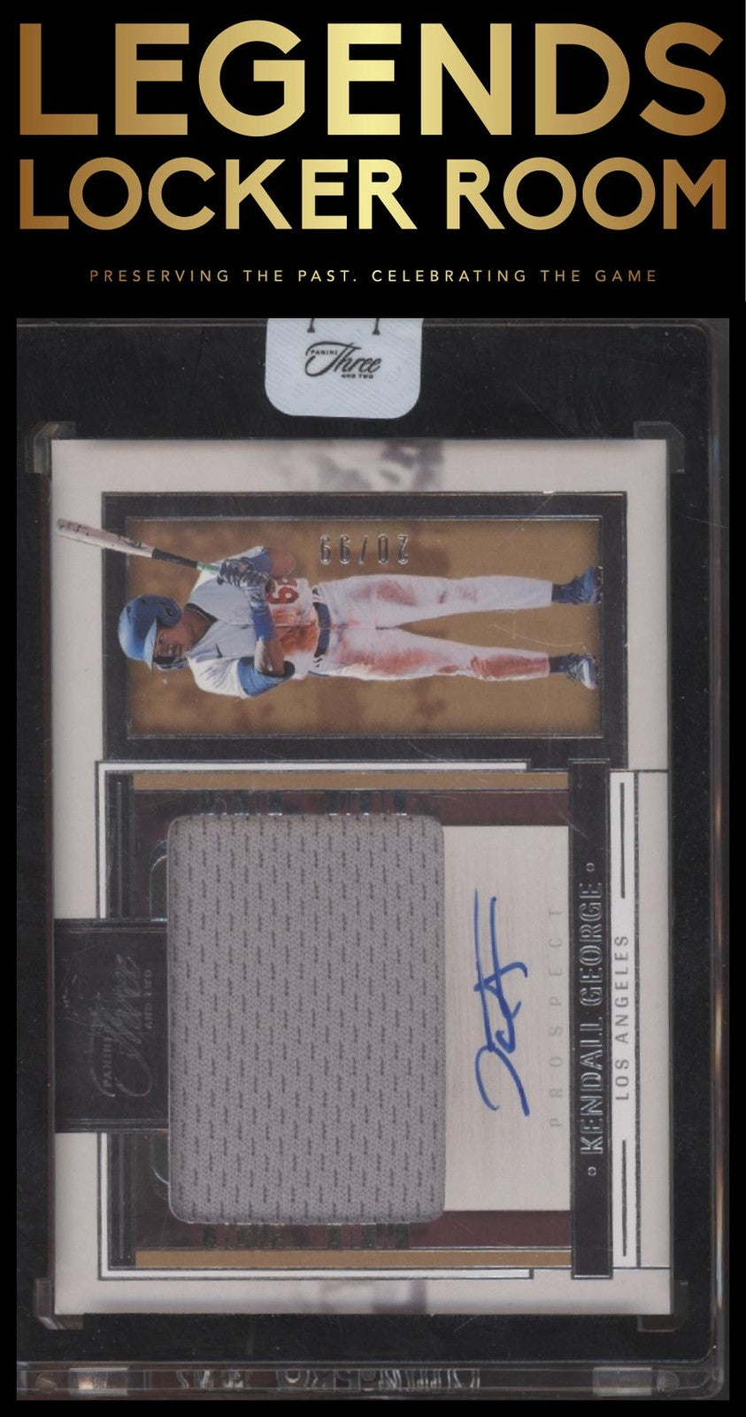 2024 Panini Three And Two Prospect Jersey Autographs Kendall George Dodgers /99