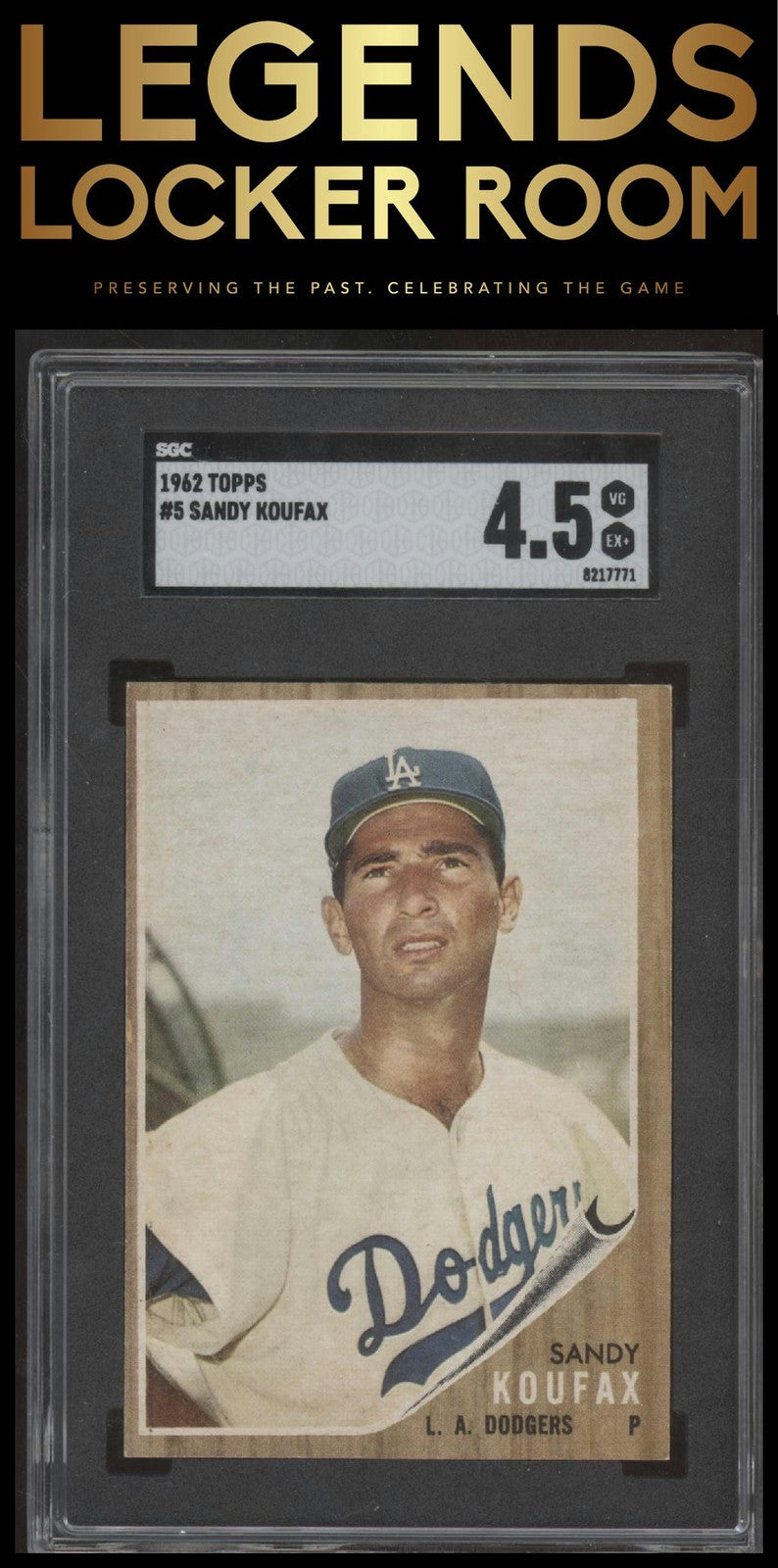 1962 Topps #5 Sandy Koufax SGC 4.5