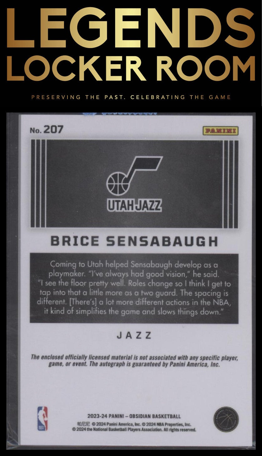 2023-24 Panini Obsidian Brice Sensabaugh Electric Etch Red Flood RPA